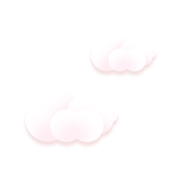 浅粉色剪纸云朵装饰