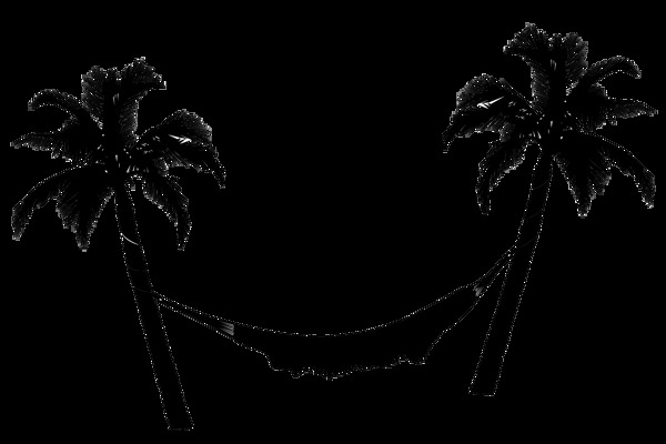 卡通黑色椰子树png元素