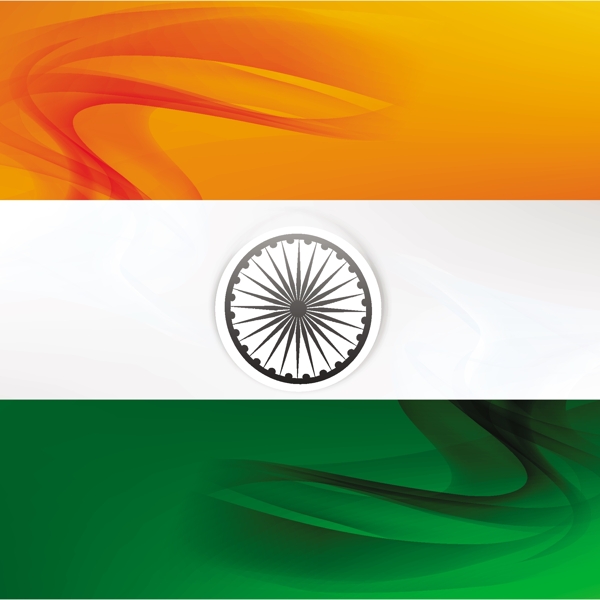 印度国旗的波浪形背景