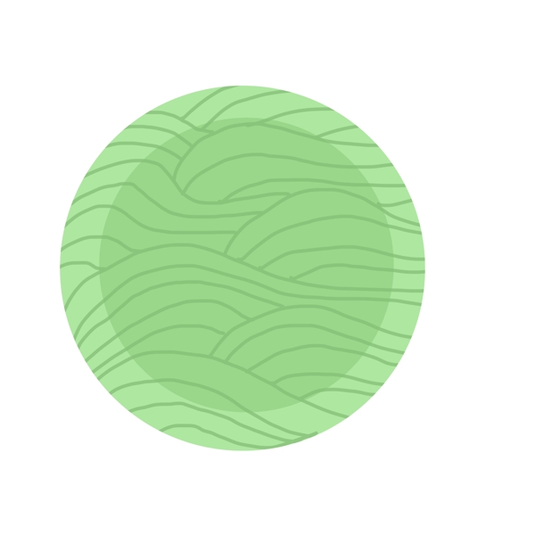 圆手绘绿色元素线条