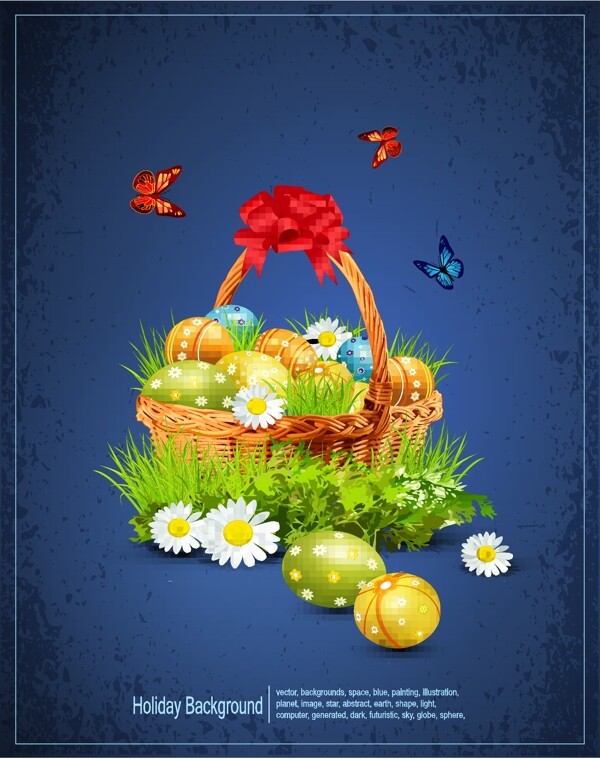 复活节篮子里的鸡蛋