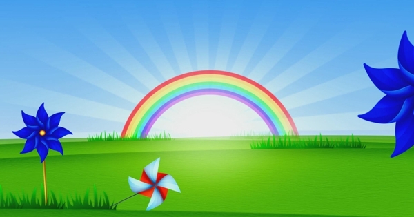 美丽彩虹风车极品卡通背景视频
