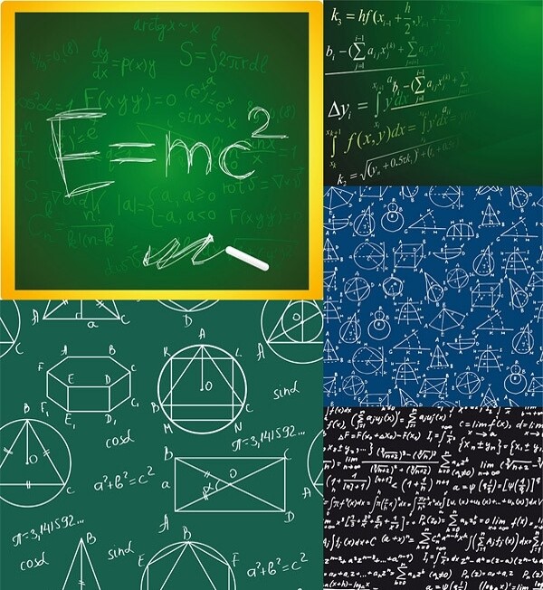 手写风格数学几何公式符号矢量素材图片