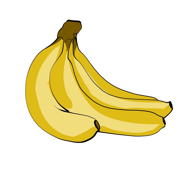 水彩香蕉手绘清新