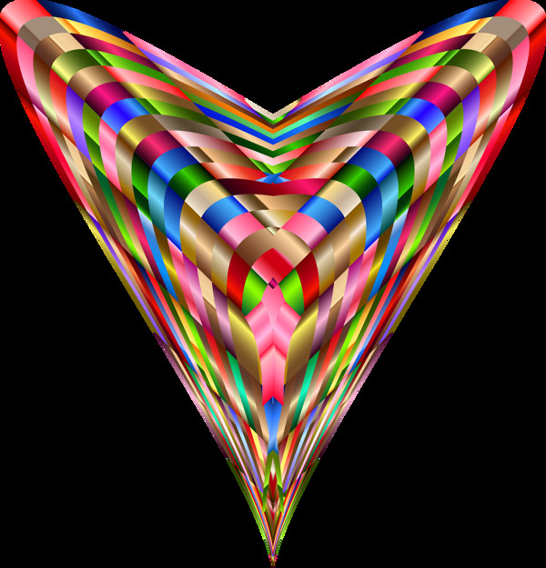 彩色心形抽象图形免抠png透明素材