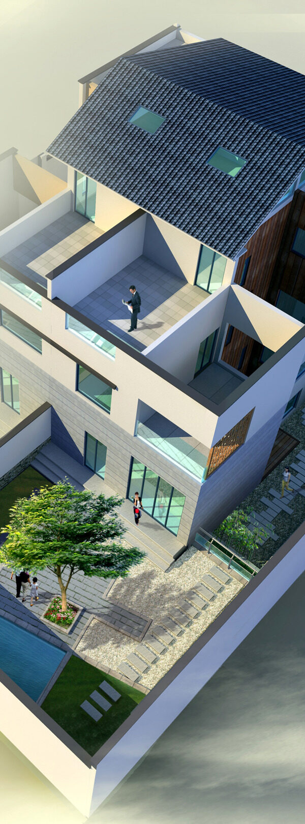 3D中式建筑模型模板下载3D建筑俯视图
