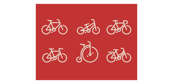 自行车界面图标PSD图形