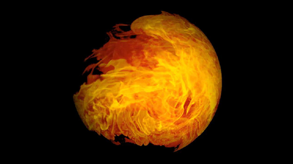 火焰在立体圆形中燃烧扩视频素材