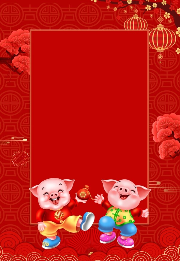 2019猪年喜庆新春背景素材