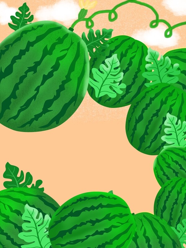 夏日西瓜水果背景