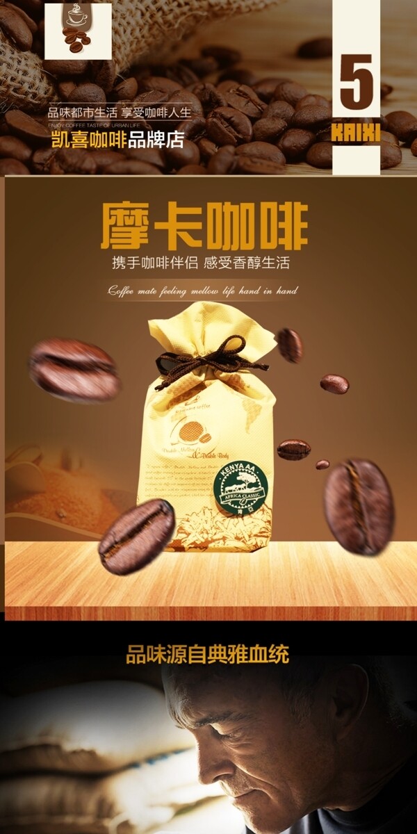 咖啡豆产品描述详情页面