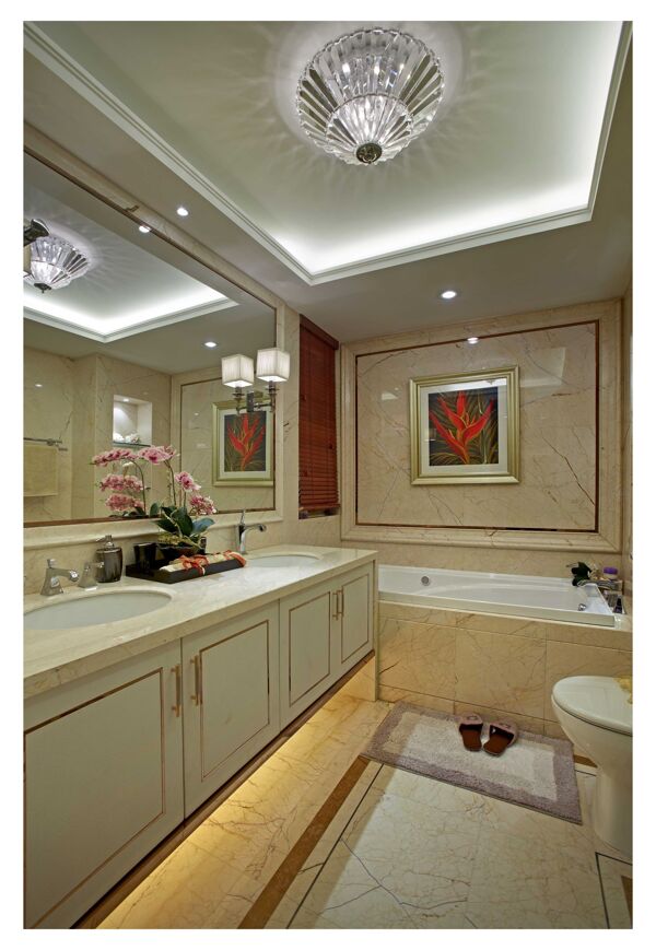欧式奢华风室内设计浴室效果图