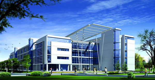 苏州国际教育园区南区电子工程楼透视图