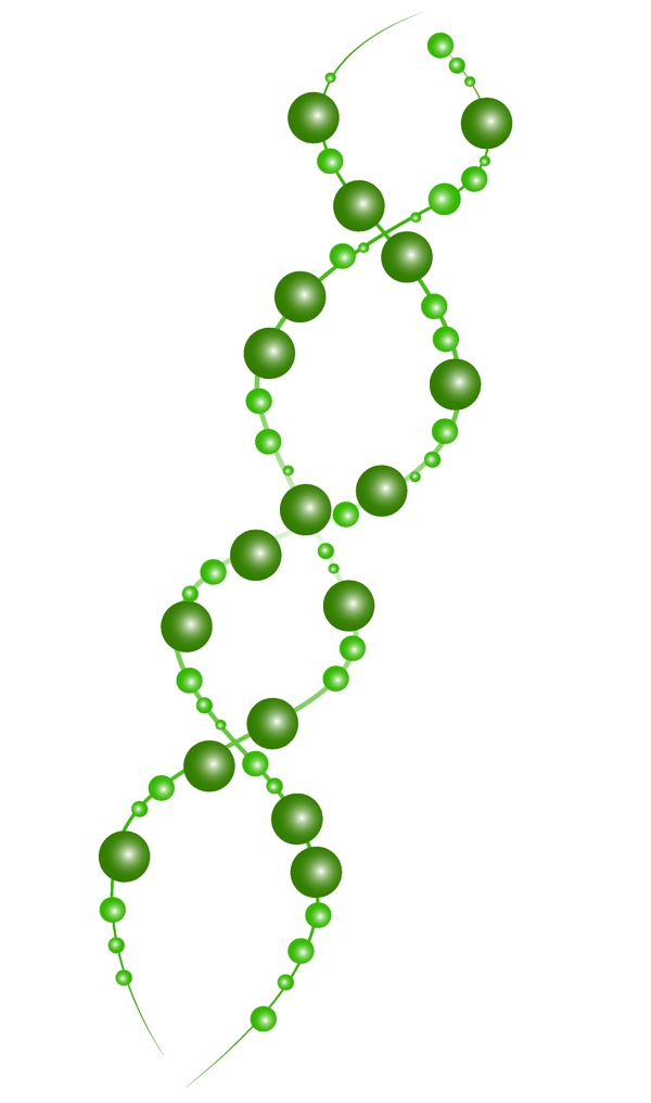 绿色DNA分子结构插画
