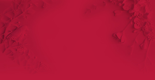 红色浮雕花朵banner背景素材