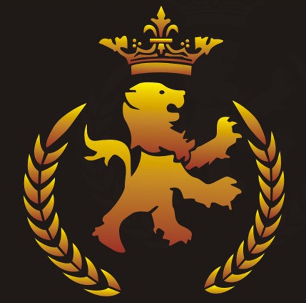 狮子皇冠麦穗徽标图片