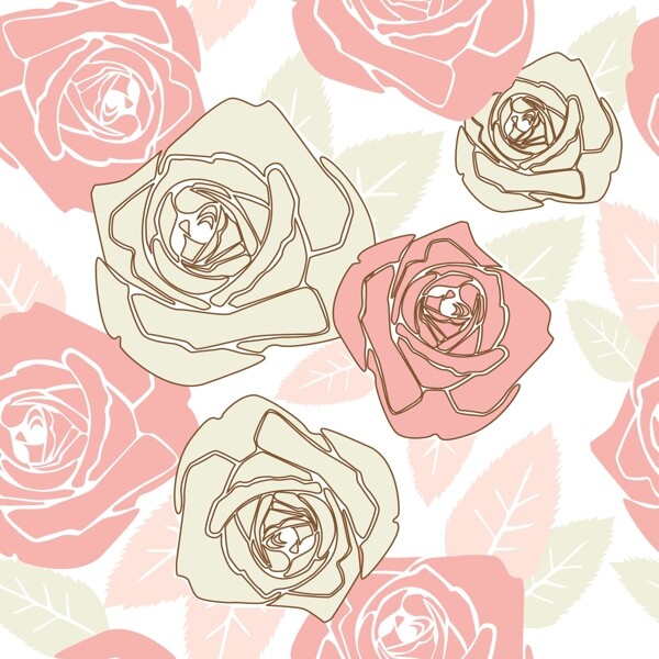 情人节的玫瑰无缝模式设计
