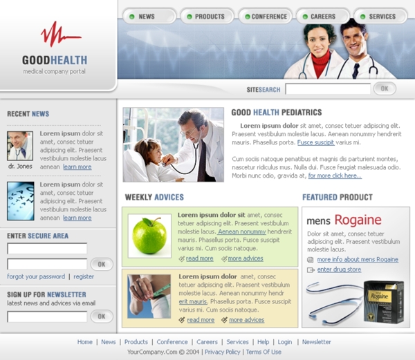 健康医疗机构网页模板