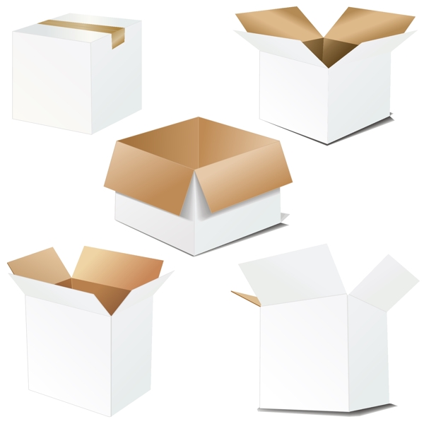 空白纸盒纸箱矢量素材