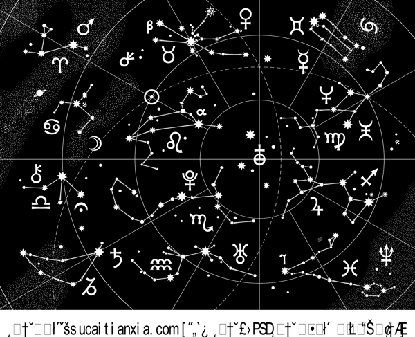 天空十二星座分布图矢量素材
