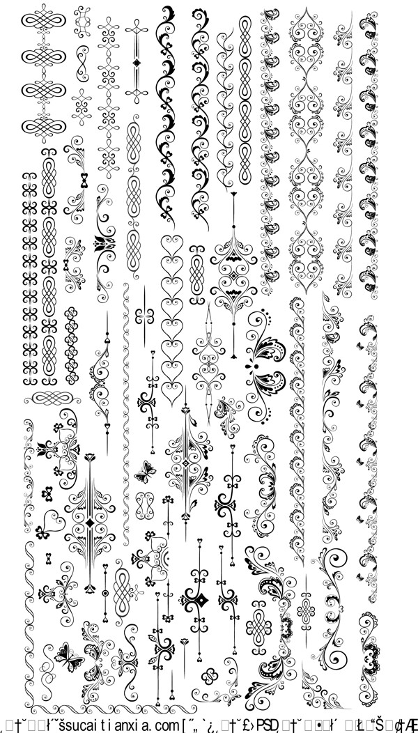 线条图案花纹花边矢量素材