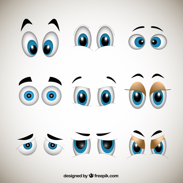 9款卡通眼睛设计矢量素材图片