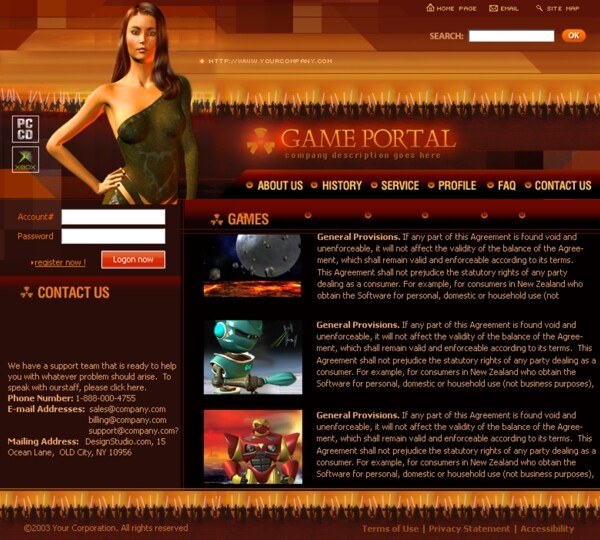 战争游戏介绍网页模板