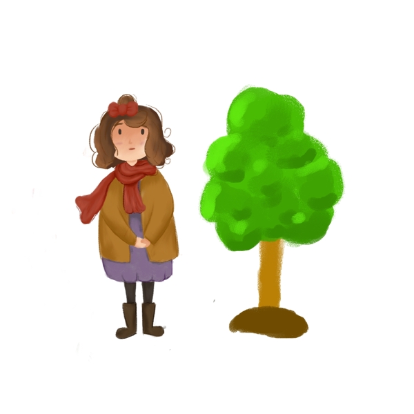 植树种树卡通人物形象