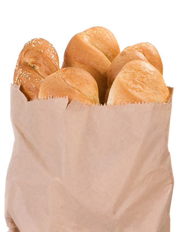 纸袋里的面包图片