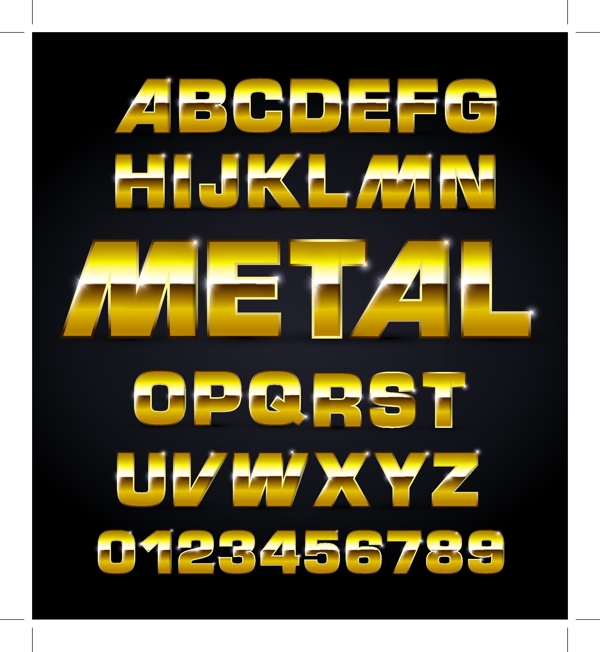 金属质感的字体下载图片