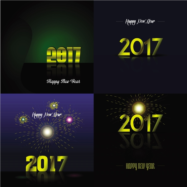 2017年圣诞节过年科幻背景文字矢量素材