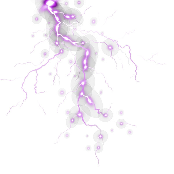 紫色强烈枝杈闪电光源