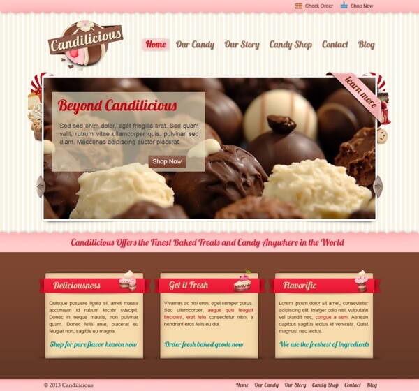 巧克力网站模板图片