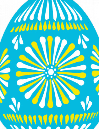 蓝色的复活节彩蛋的矢量插图