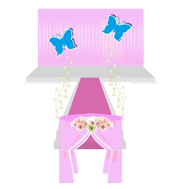 婚礼粉色仪式区效果图