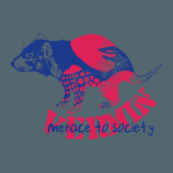 印花矢量图T恤图案图文结合动物老鼠免费素材