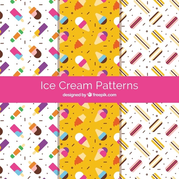 在用几何图形平面设计的冰淇淋模式