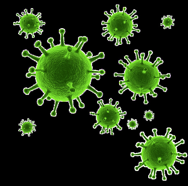 不同大小绿色病毒免抠png透明图层素材