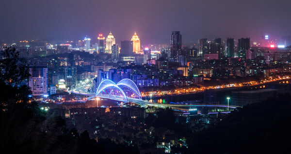 东华大桥夜景图片