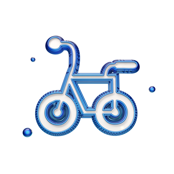 蓝色立体自行车图标