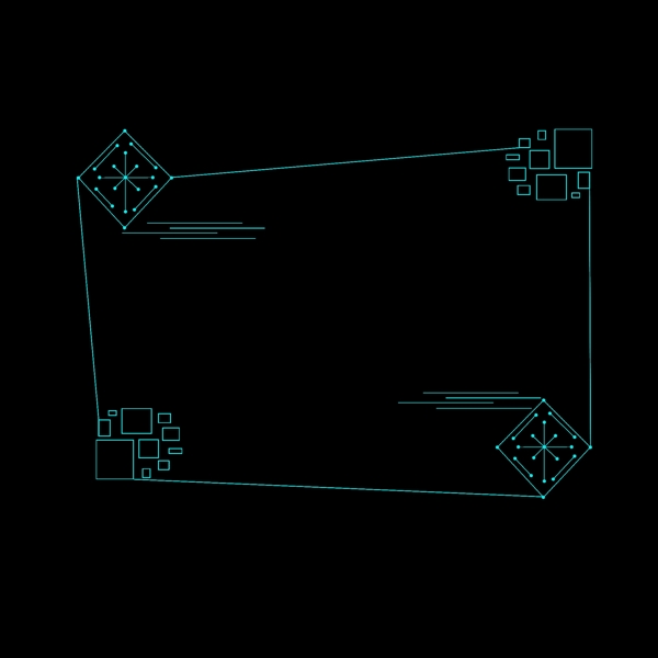 科技花纹边框几何线条拼接蓝色装饰