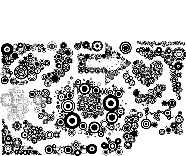 黑色和白色的设计元素矢量10圆图系列