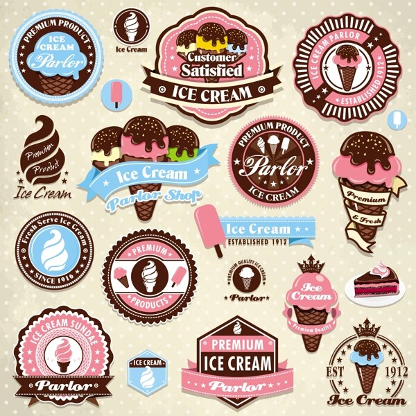 时尚冰淇淋图标图片