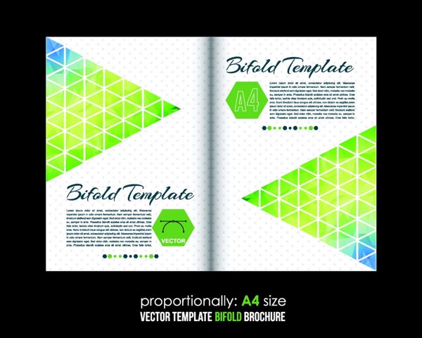 绿色三角形背景画册设计图片