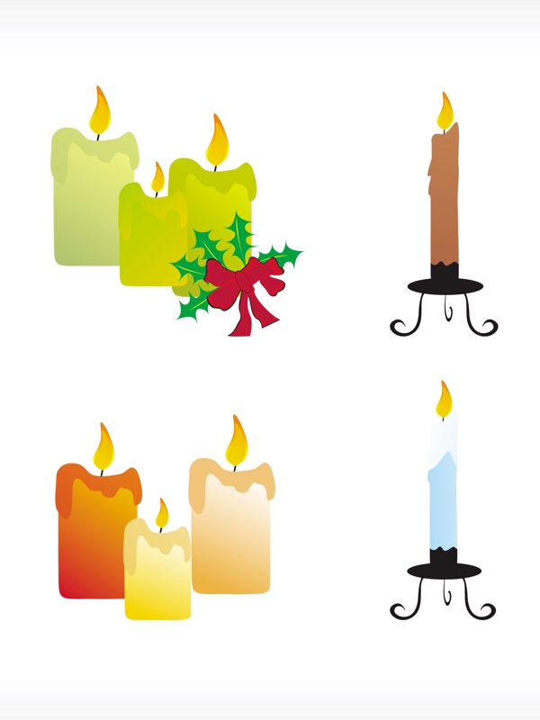 圣诞蜡烛图标集