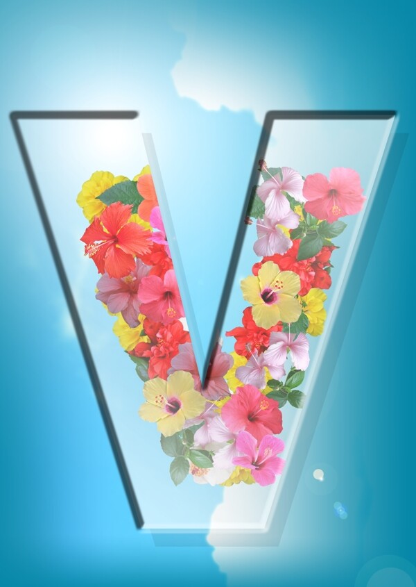 水晶字V