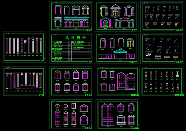 欧式构件cad大样图