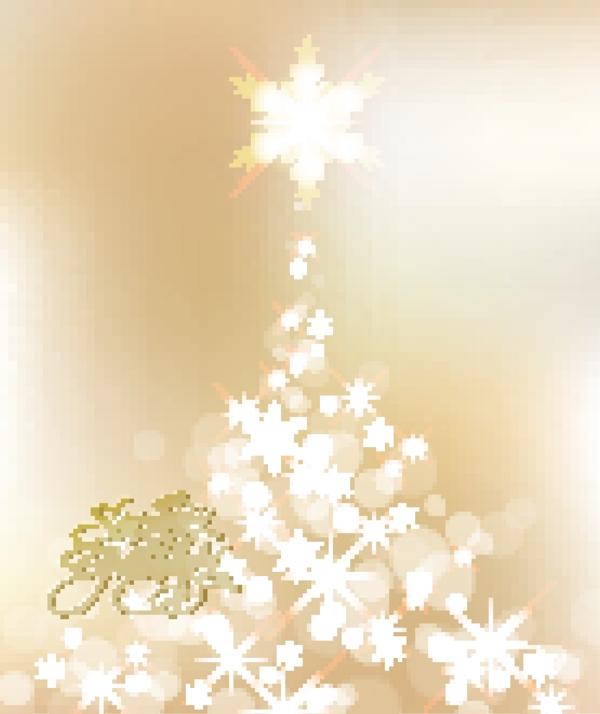 矢量闪闪发光的圣诞树