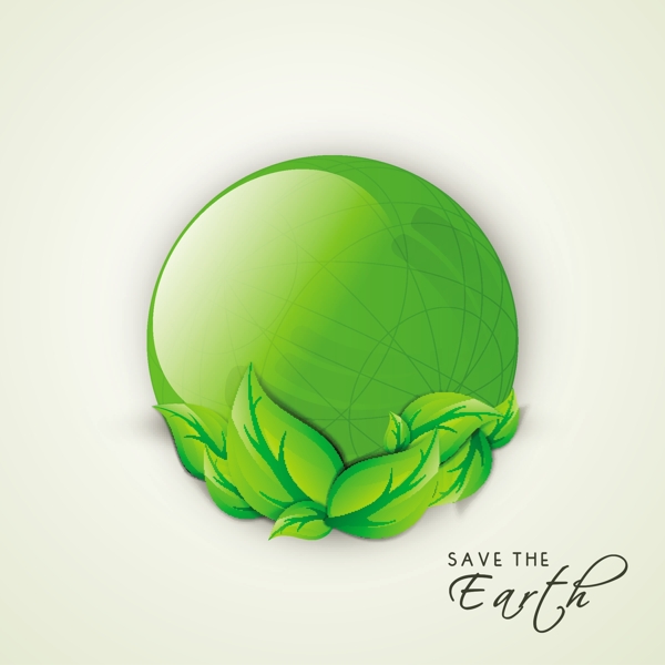 摘要自然背景与绿色的叶子和文本拯救地球