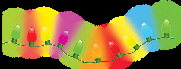 彩色发光的圣诞灯免抠png透明素材
